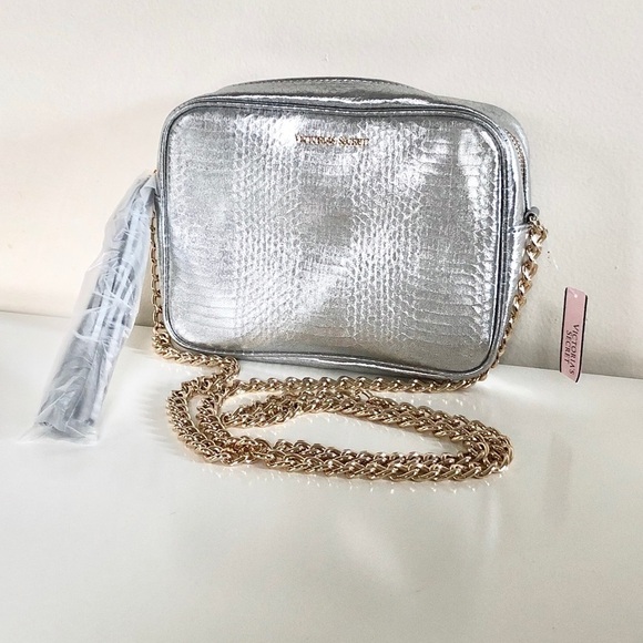Victoria’s Secret Metallic Silver Tassel ZipUp Bag - Picture 9 of 9